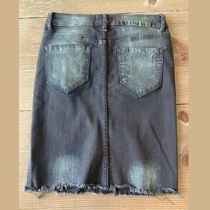 Sz 25 William Rast Distressed/Faded Black Denim skirt